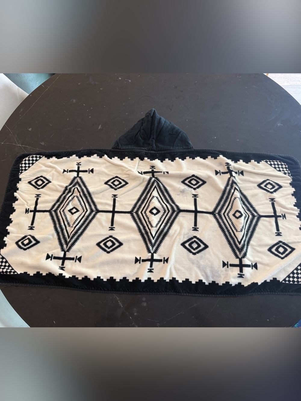 Pendleton Los Ojos Black & Cream Southwestern Hooded Baby Towel